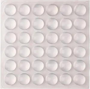 Clear Door Bumpers, Sheet of 36, Sound Dampening, Wall & Furniture Protection, Transparent