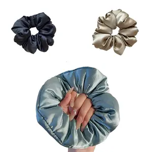 Oversized Silk Hair Scrunchies - Jumbo Satin Scrunchies for Sleeping, No Damage Satin Hair Ties
