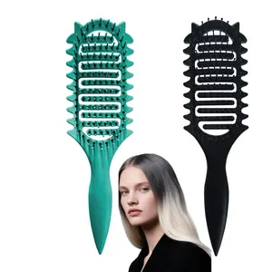 2-piece set &curl bristle Pure Bristle hair curly tool Black dandruff wavy thermal sponge hairbrush glow beauty complete effortless tangle kid men woman ultra light Portable Air gentle detangling dry type hair brush emi  jay  paddle gently detangles