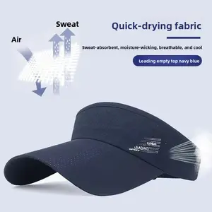 Summer extended brim sunscreen quick-drying mesh sunscreen empty top hat men's and women's outdoor sports visor sun hat