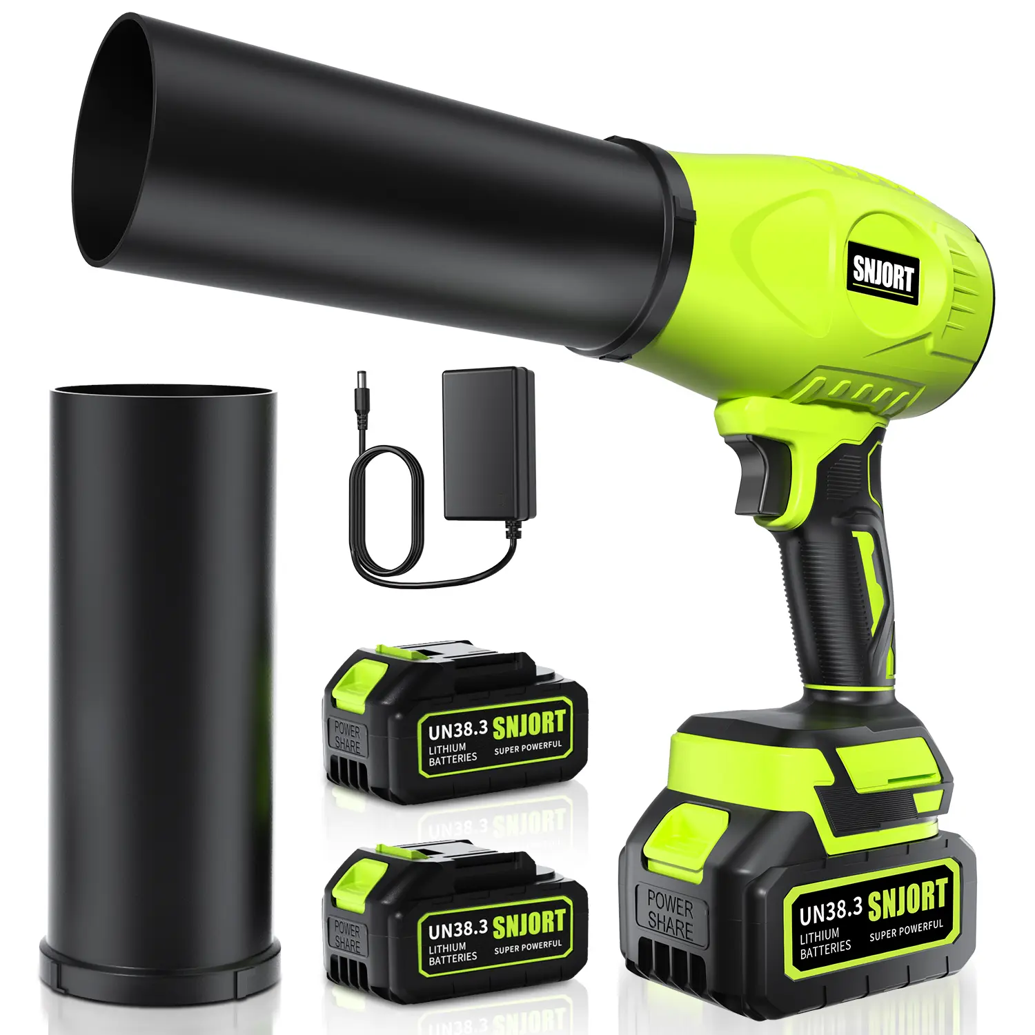 SNJORT Leaf Blower Cordless with Battery and Charger, 980,000 RPM, Extended Nozzle, Lightweight Handheld Design,Blower for Patio Cleaning,car Blowing Water, Blowing Leaves and Dust