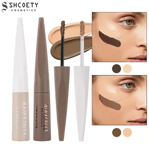 2PCS Two-Tone Liquid Contour Set, Creamy Mousse Texture for Nose Lift, Jawline Sculpt & Collarbone Highlight, Soft Matte Finish, Easy Blend Face Shaping Makeup for Daily & Glam Look