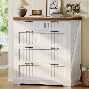 SEDETA Farmhouse File Cabinet with 5 Drawers, Filing Cabinet for Home Office, Wood Office File Cabinets for Letter/Legal/A4 Size, Lateral File Cabinets with Printer Stand