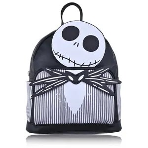 Fast Forward Disney Nightmare Before Christmas Backpack for Women | Nightmare Before Christmas Woman Purse | PU Leather Mini Backpack Purse | Jack Skellington Bag Cute Backpack for Adults and Teens
