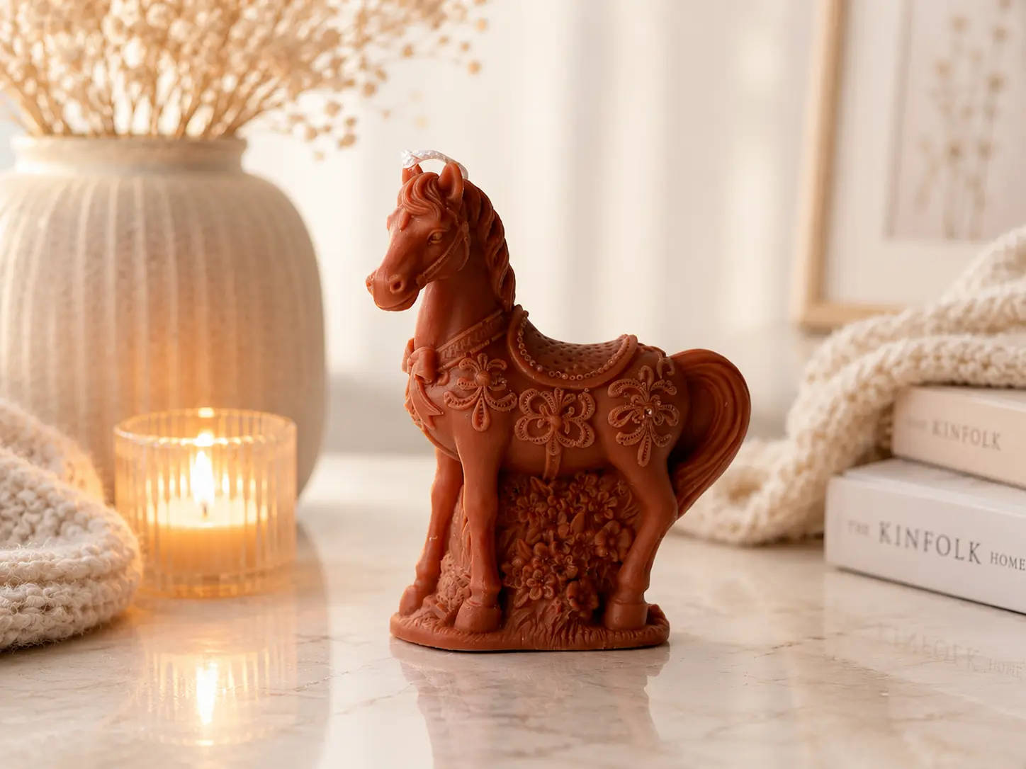 Horse Sculpture Candle 5x4 inches