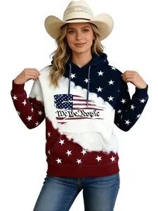 Women's Fashion Western Hoodies Aztec Style American flag Print Graphic Sweatshirts, Loose Polyester Fiber Pullover Hoodies Clothes Tops,Ladies Clothes for All Seasons