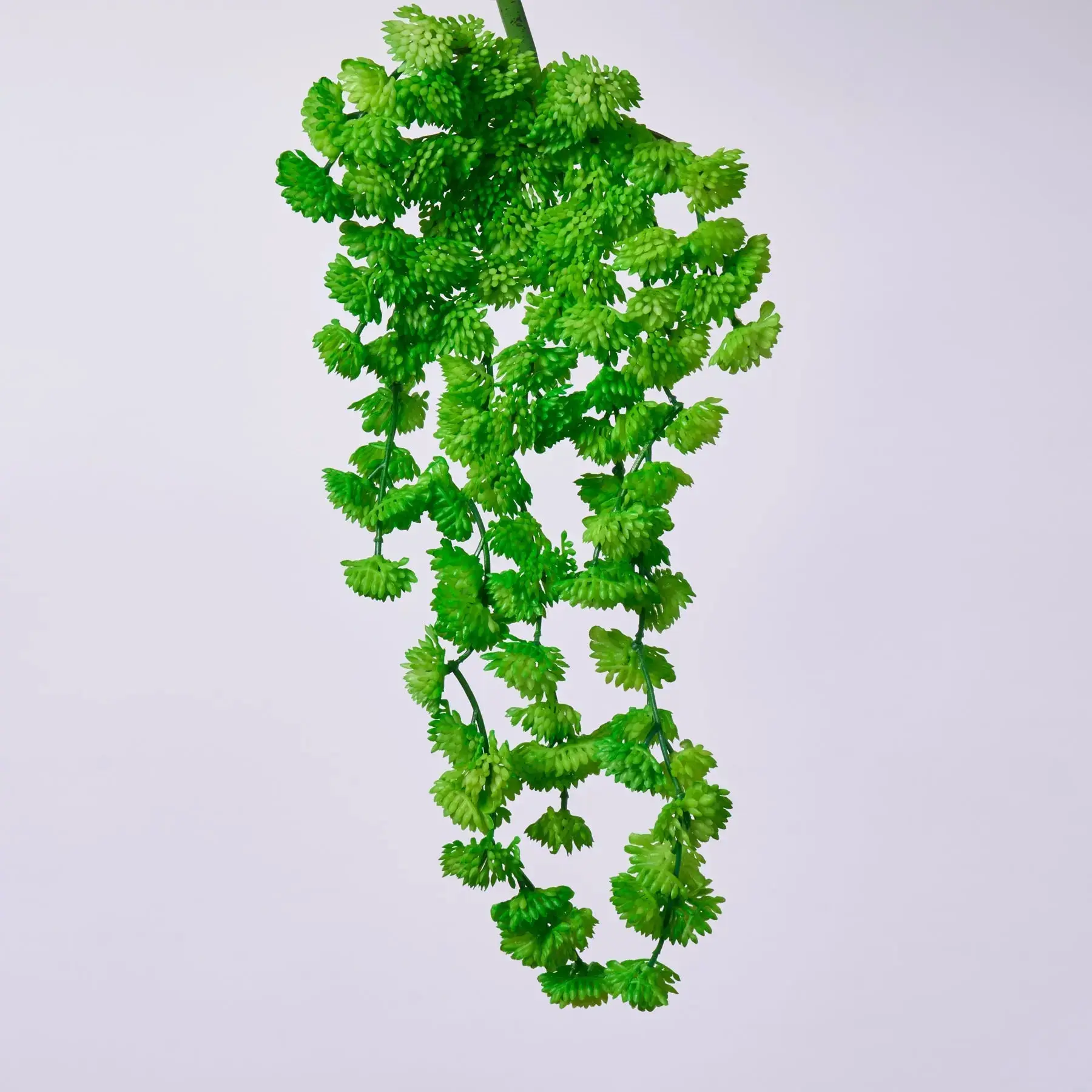 Decorative Real Touch Bright Green Sedum Leaf Hanging Vine - 10in/17in Tall Bendable Wire Single Stem, 4in Diameter, 7in Wide Draping Leaves Fake Greenery for Indoor Decor, Floral Decor Home Supplies, Fake Greenery Shrubs