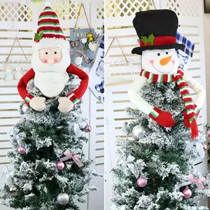 Felt Christmas Tree Decoration, Old Man Snowman Star Topper, Soft & Classic Design for Holiday Decorations, Perfect for Home Festive Season