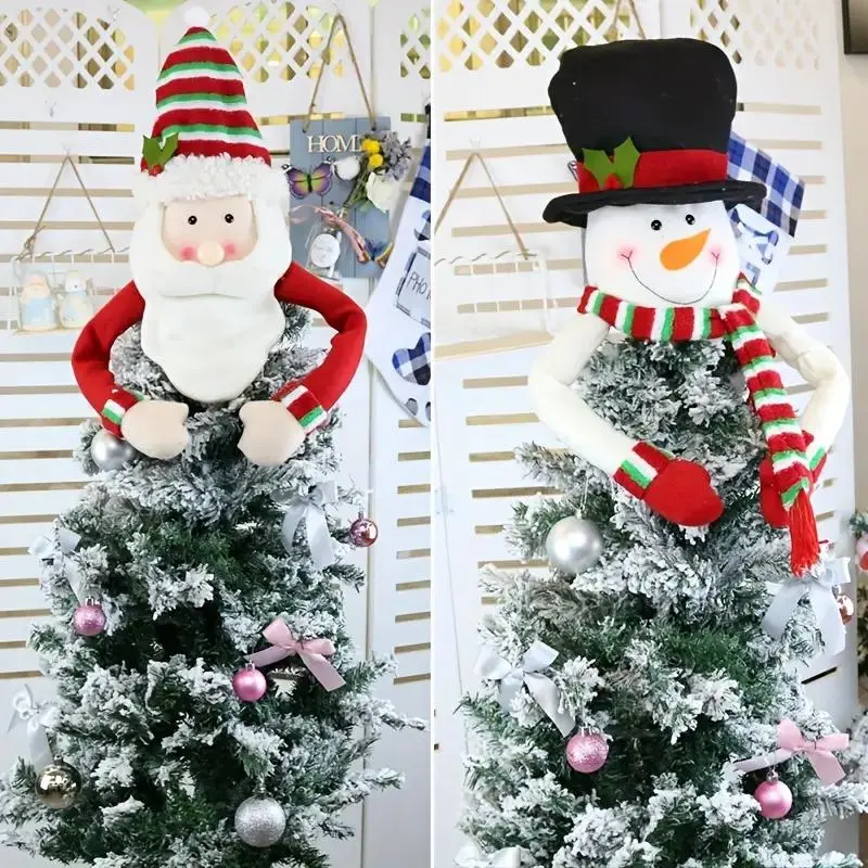 Felt Christmas Tree Decoration, Old Man Snowman Star Topper, Soft & Classic Design for Holiday Decorations, Perfect for Home Festive Season