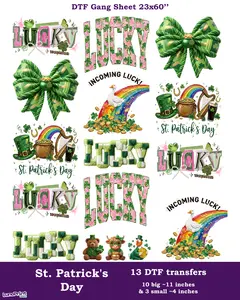 St. Patrick's Day DTF Gang Sheet Art Artificial