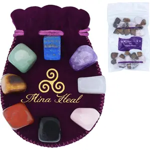 Chakra Stones Set of 8 – Crystals and Healing Stones, Tumbled Chakra Crystals & Polished Rocks for Meditation, Reiki, Chakra Balancing, Protection, and Crystal Décor