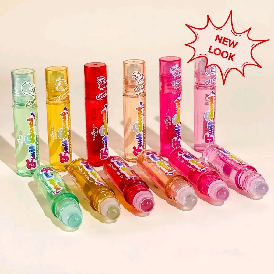 Fruit Burst Roll-on Lip Oil, Hydrating Lip Care Cosmetic with Moisturizing Lipgloss Benefits, Moisturizer, Hydrate, Daily