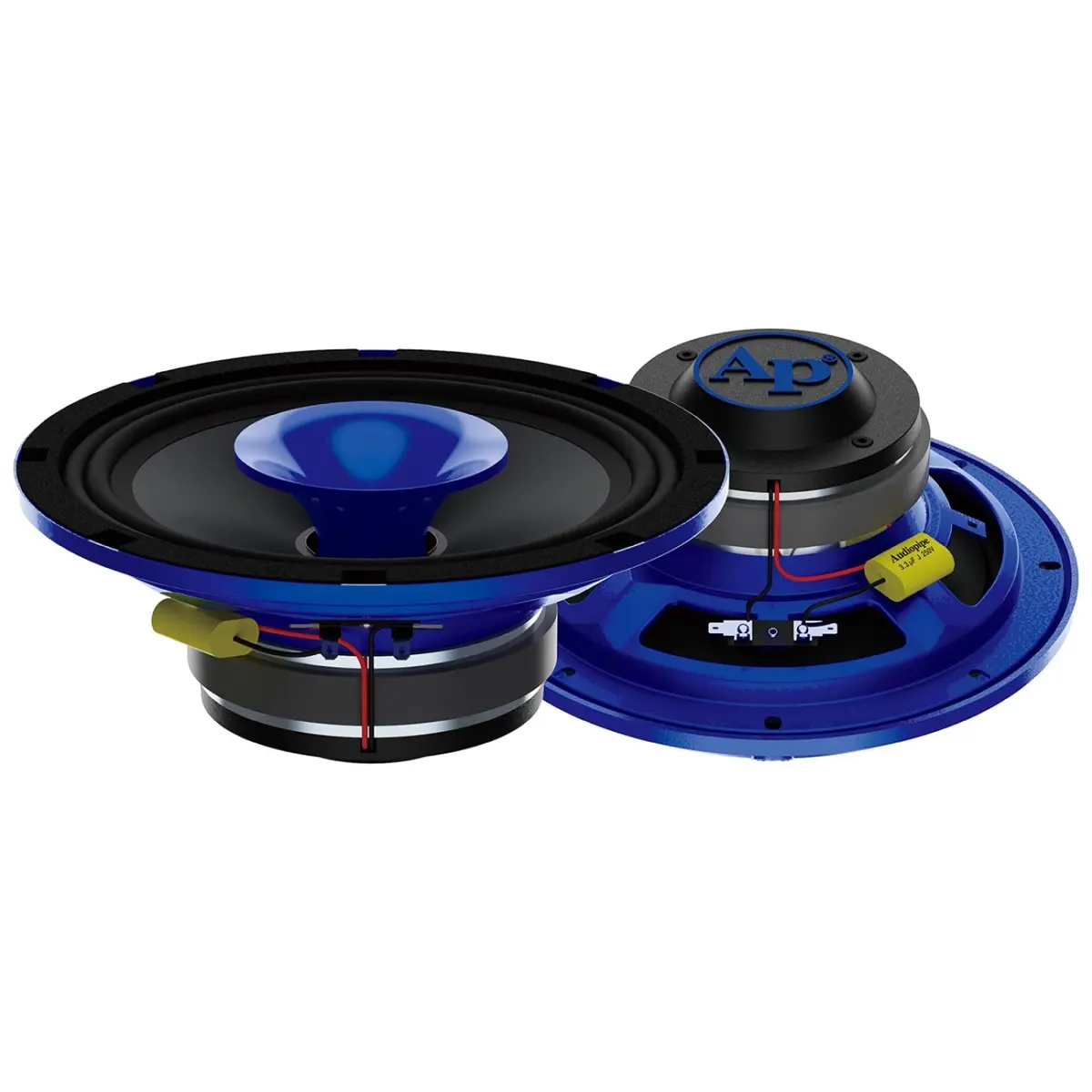 Audiopipe APMB828GHBLU 8 in. 2-Way Compression Horn Mid-Range Loudspeaker with 200W RMS & 400W Max - Blue Eye Candy