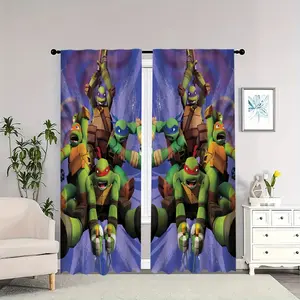Teenage Mutant Ninja Turtles character-themed interior curtains, light-blocking, heat-insulating, and soft, suitable for home décor, Home Decoration Curtain