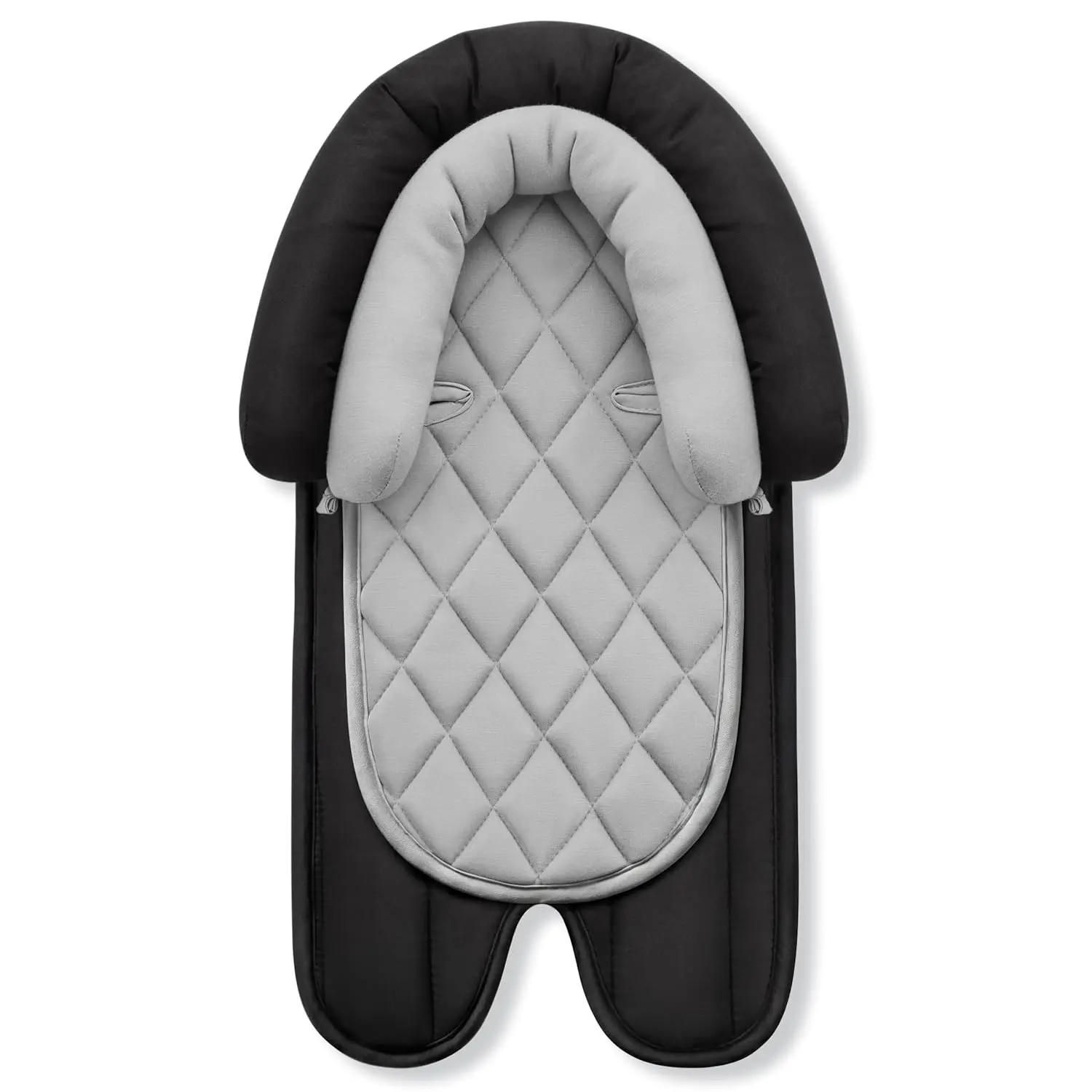 Pro Goleem Car Seat Head Support Infant, Soft Infant Car Seat Insert, 2 in 1 Carseat Head Support for Newborn, Perfect for Car Seat, Stroller, Swing, Bouncer, Gray and Black