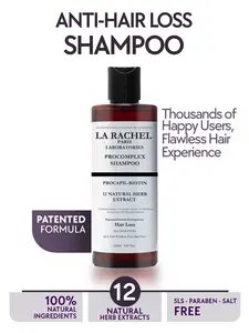 Biotin Shampoo to Help Reduce Hair Loss with 12 Herbal Extracts | SLS, Paraben, and Salt-Free |Scientifically Designed to Boost Growth and Health for Stronger, Thicker Hair by La Rachel Paris