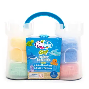Educational Insights Playfoam GO! Squishy Sandcastle Play Set with Assorted Colors & 5 Sand Animal Toys, Fidget, Sensory Toy and Fun Summer Travel Toys for Kids, Boys & Girls Ages 3+