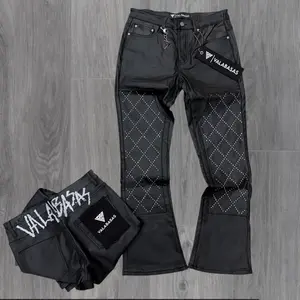 Valabasas - stacked Waxed PUNCHURED St Denim - Black - 1063 zi