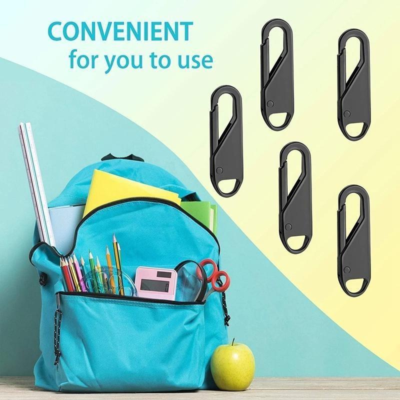Zipper Pull, 5 PCS Replacement Metal Zipper Handle Mend Fixer Tab for Luggage, Suitcases, Backpacks, Jackets, Purses, Handbags