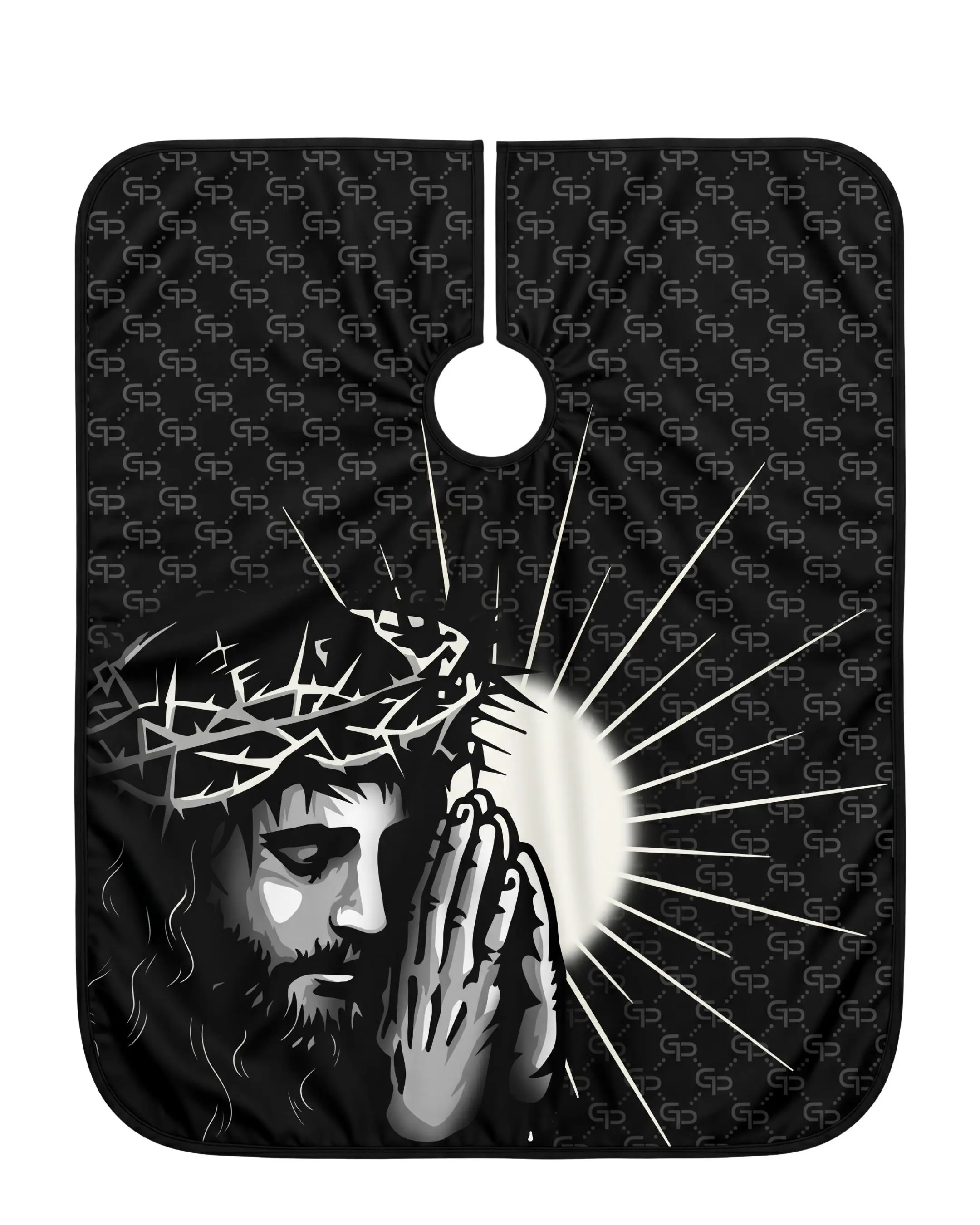 Jesus Prayer Barber Cape – Premium Waterproof Hair Cutting Cape | Christian Faith Salon Apron