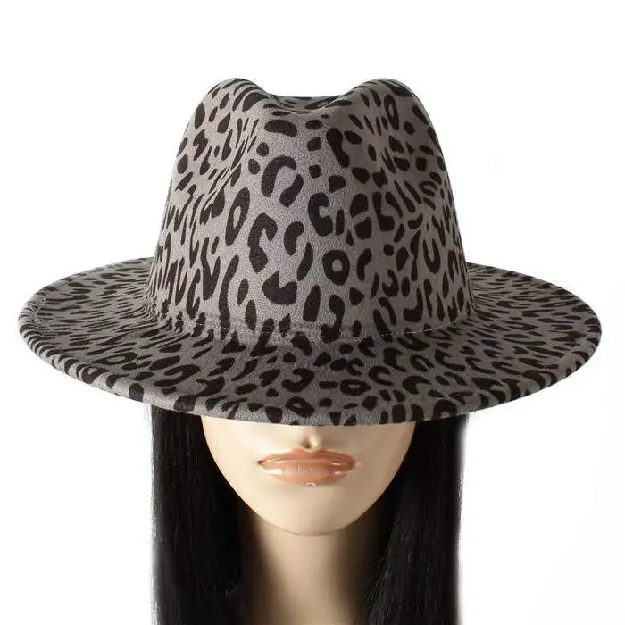 Fierce & Fabulous - Gray Leopard Print Fedora Hat