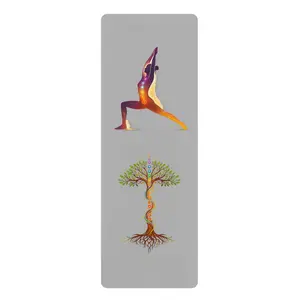 Tree of Life Chakra Yoga Pose Rubber Mat | Meditation Exercise Mat