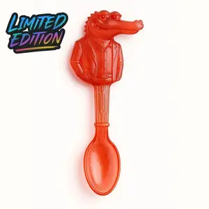 LIMITED EDITION Translucent Red Gator Necklace Spoon with Necklace Loop