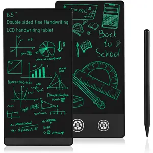 Mini LCD Writing Tablet, 6.5in Double Display Erasable Reusable Electronic Drawing Pads, Electronic scratchpad for Kids and Adults（Black