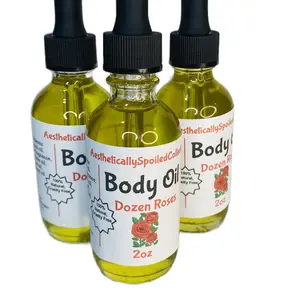 Dozen Roses Body Oil Massage Oil Hydrating Body Care Moisturizer Lightweight Floral Scented Coconut Sunflower Olive