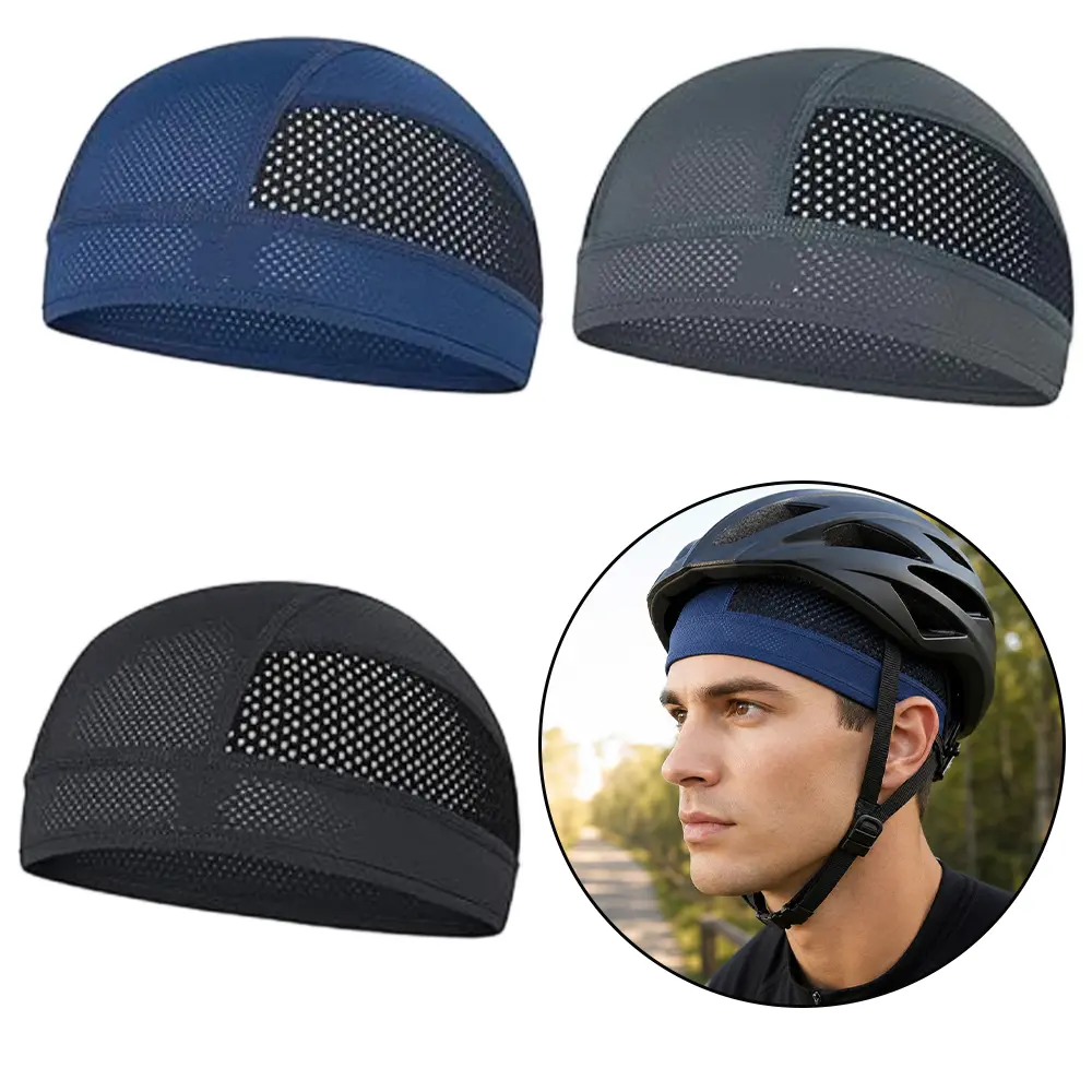 2/3Pcs Cooling Skull Caps Helmet Liner for Men and Women, Lightweight Mesh Under Helmet Cycling Motorcycle Hard Hat Sweat Liner Caps