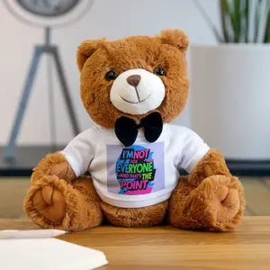 Plush Teddy Bear with 'I'm Not for Everyone' Graphic T‑Shirt