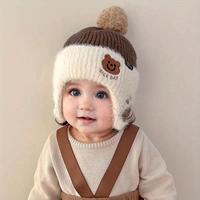 WM Coffee-colored Smiling Bear Ear Protection Hat