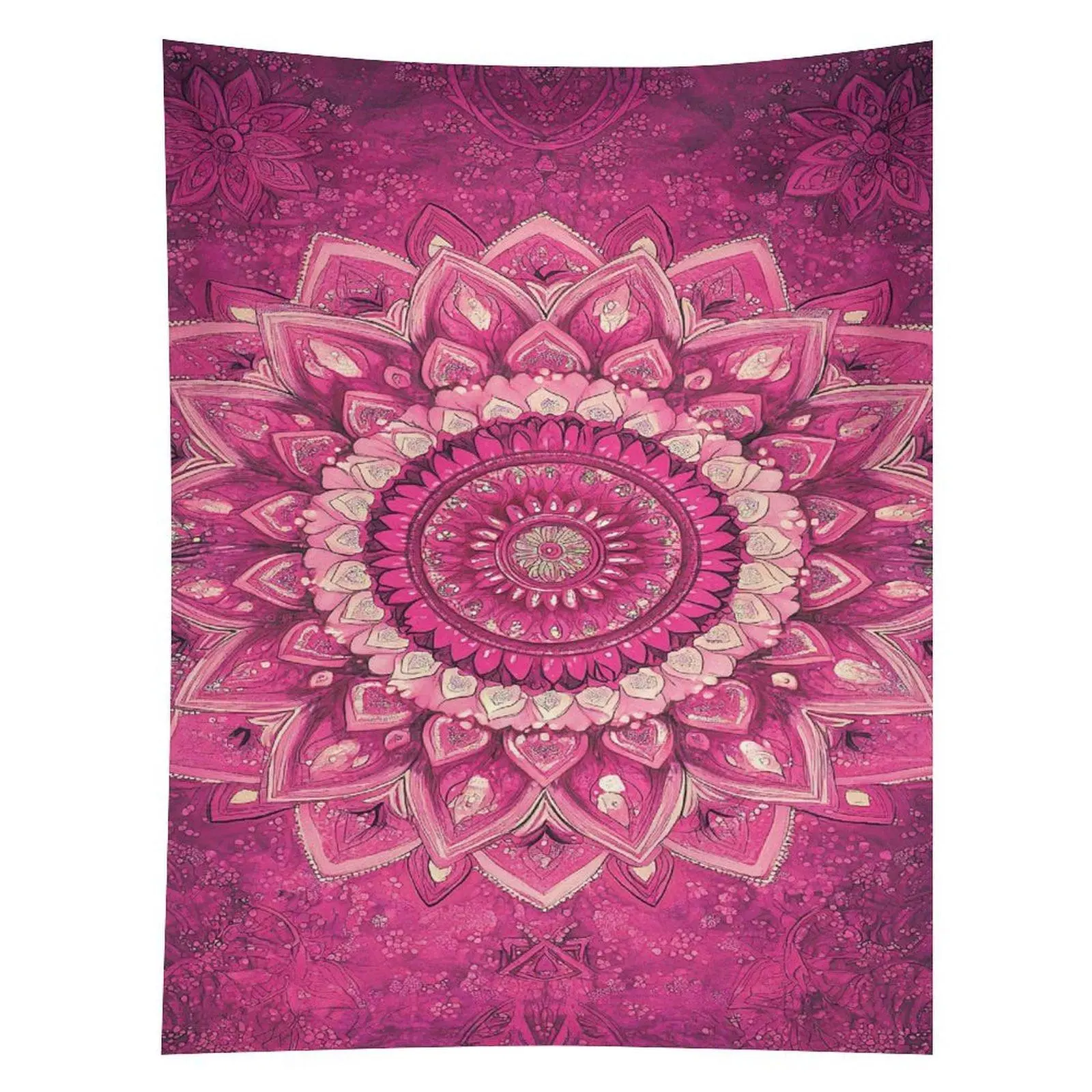 Pink Mandala Tapestry Boho Floral Medallion Wall Hanging Decor