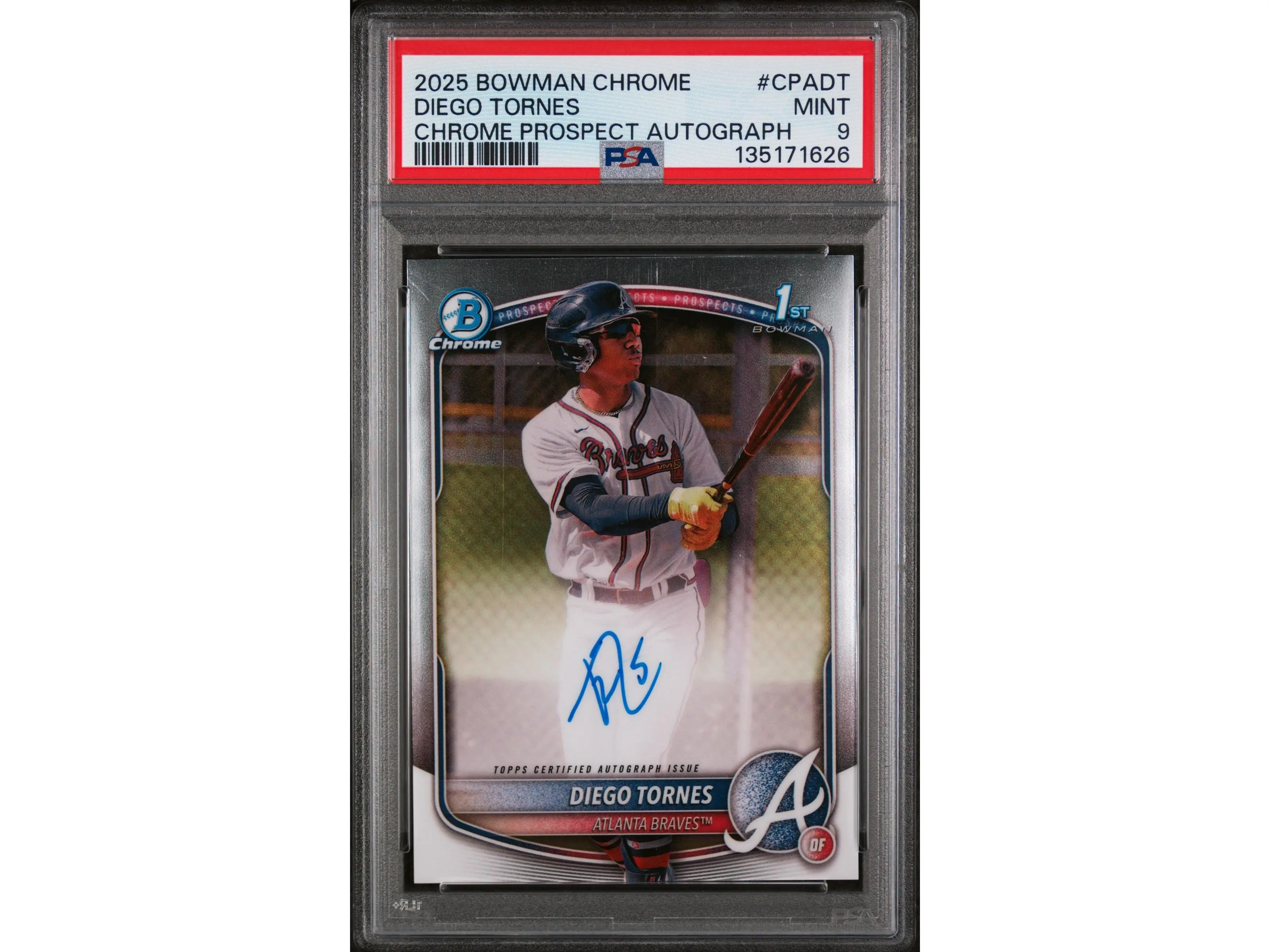 2025 Bowman Chrome Prospect Autograph Diego Tornes #CPADT PSA 9