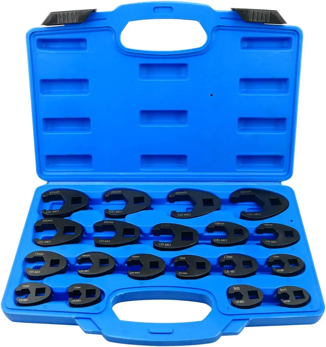 Crowfoot Wrench Set, 1/2" and 3/8" Drive 19-PieceMetric (8-27mm) Crows Foot Wrench Set with with PP Storage Case, CRMO Steel and Manganese Phosphate Finish, for Mechanical Maintenance and Repairs, for Mechanical Maintenance Valentine's Day gift