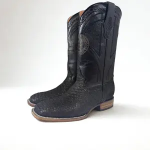 BLACK EXOTIC COWBOY BOOT