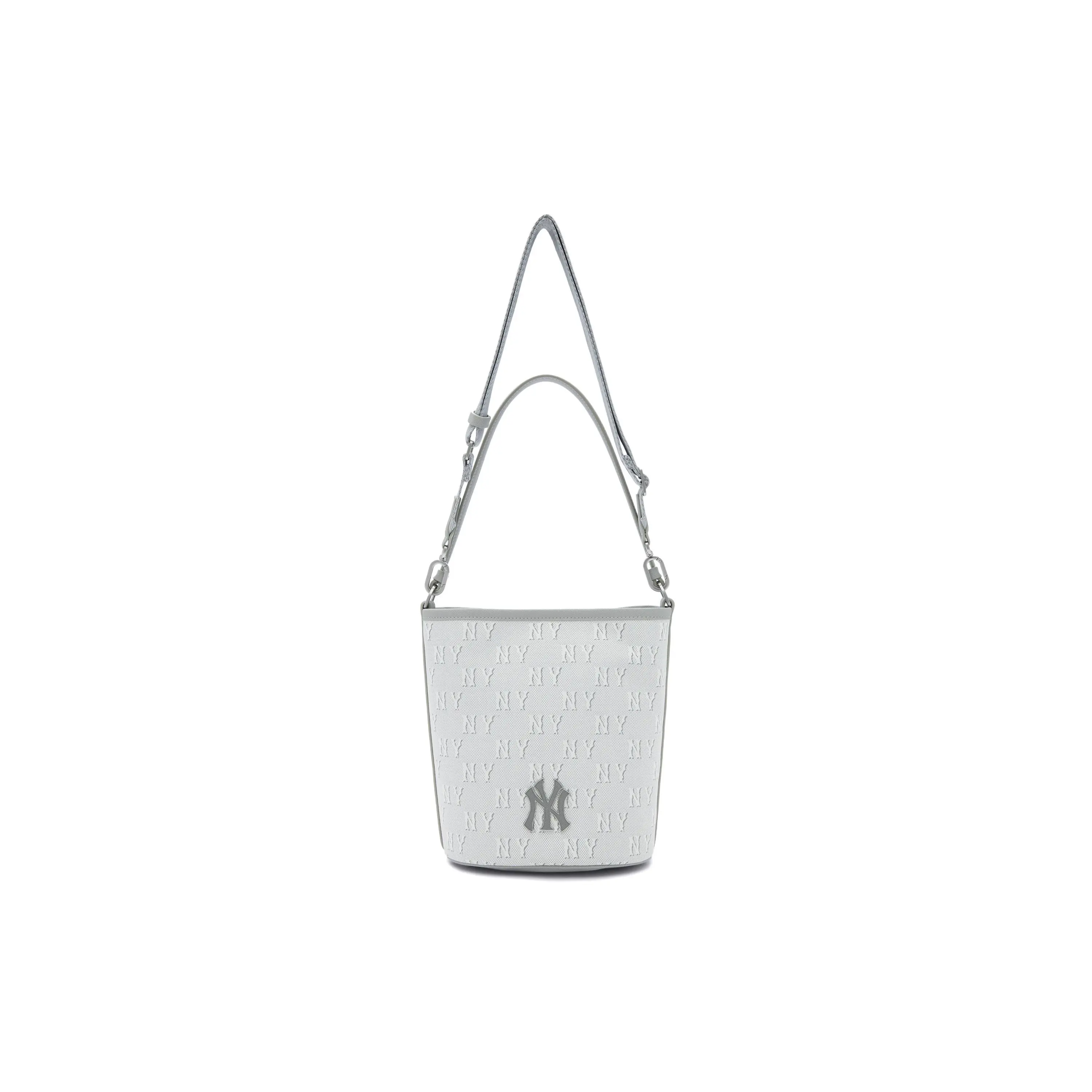 MLB 24FW New York Yankees Classic Jacquard Unisex Tote and Crossbody Bag in Gray
