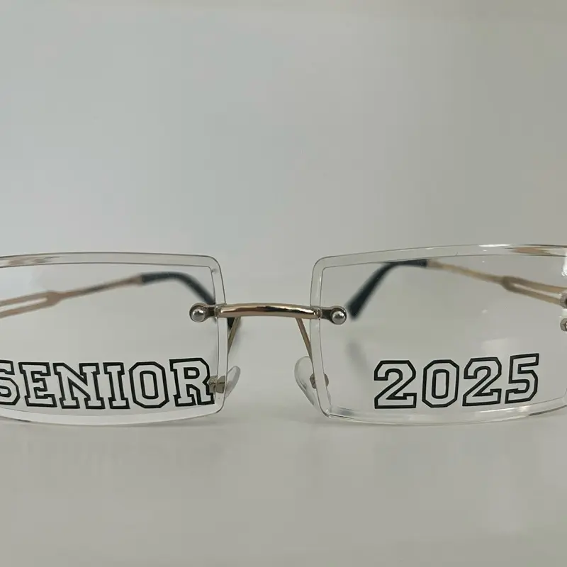 TikTok shop glasses - Unisex rimless rectangle sunglassess - Senior 2025 - customization - personalization