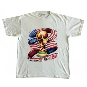 2026 Soccer USA Word Cup Graphic Sports T-Shirt Menswear 100% Preshrunk Cotton Unisex Crewneck Eco-Friendly Inks - Top