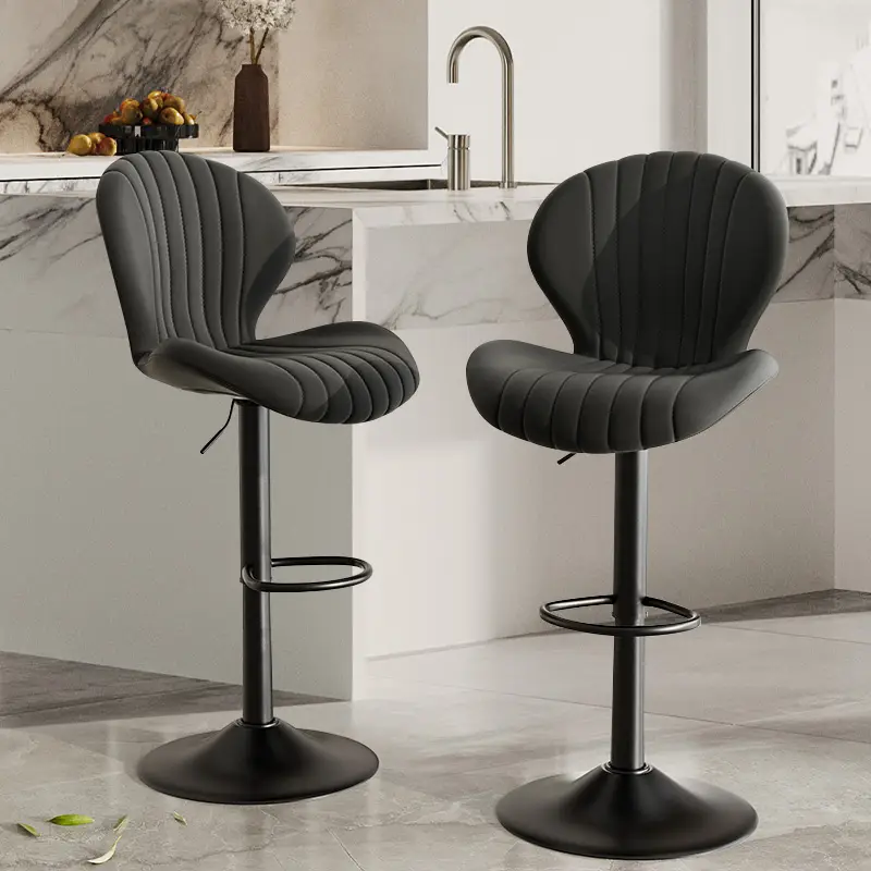 【Deals For You Days】Bar Stools Set of 2 Modern Swivel Bar Chairs, Barstools Counter Height with High Backrest, Easy 3-5 Minute Assembly for Bar, Kitch