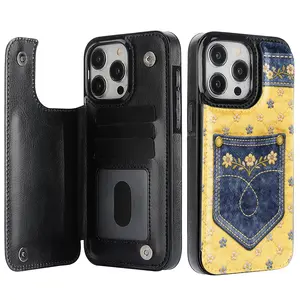 Cowboy floral bag pattern, made of durable TPU, including card slots, and providing various functional functions, suitable for bank and transportation cards, suitable for iPhone 17 16 15 14 13 12, Samsung and other series models