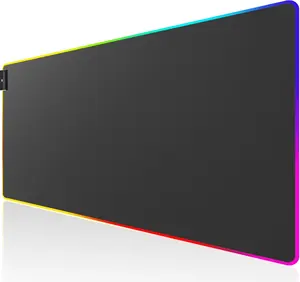 KTRIO RGB Large Gaming Mouse Pad Desk Mat, Superior Micro-Weave Cloth for Precise Mouse Control, Non-Slip Rubber Base, Stitched Edges, Water-Resistant, for Gamer, Office & Home, 31.5 x 15.7 in