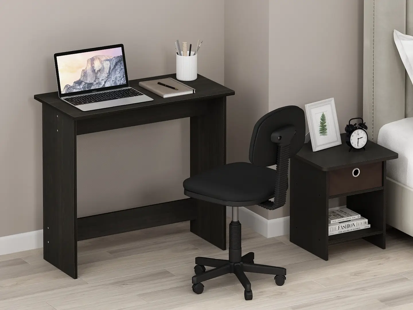 HOMLUX Simplistic Study Table – Espresso, Affordable Desk for Home Office or Study