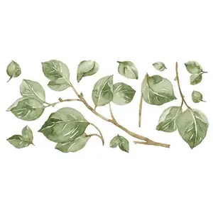 Leaf Twig Peel and Stick Giant Wall Decal Green - RoomMates: Vinyl Botanical Decor, Self-Adhesive