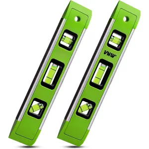 9 Inch Torpedo Level, Magnetic Bubble Level with 45?/90?/180? Bubble Vials, Shock Resistant Leveler Tool for Measuring (2)