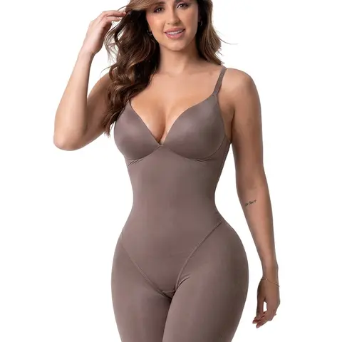Women's Colombian Fajas Salome 5501 Belly Hiding Adjustable Shapewear Bodysuit - Smooth Fabric, Soft Control with Built-In Cups, Bidirectional Lycra Abdominal Firming, Perineal Opening, Work & Going Out Wear, Body Contouring, Abdominal Firming Solutions