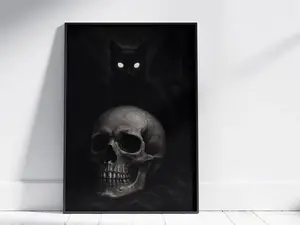 Dark Halloween Wall Art Black Cat Dark Aesthetics Fine  Poster Magical Witchy Decoration Halloween Gift for Witch Vibe Practical Magic