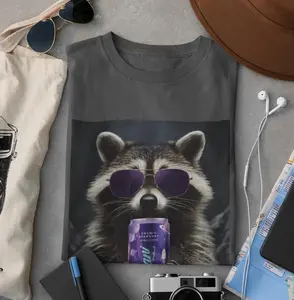 Raccoon Alani Nu Cosmic Stardust Animal Graphic T-Shirt - Sweatshirt - Hoodie, Gift For Alani Nu Lovers, Alani Nu Lover Shirt, Alani Nu Shirt, Alani Nu Lover Gift, Alani Nu 2026, Full Size, Full Color
