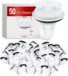 Nilight 50Pcs Door Trim Panel Retainer Clips 9mm Compatible with BMW #51411973500 Series 3, 5 & 7 E46 E36 E34 E38 E39 M3-with Seal Ring 2 Years Warranty, Nylon Clip, Push-Fit