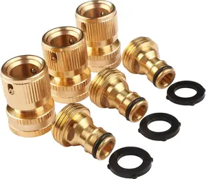 Brass Quick Hose Connector 3/4" – 3 Pack by U.S. Solid